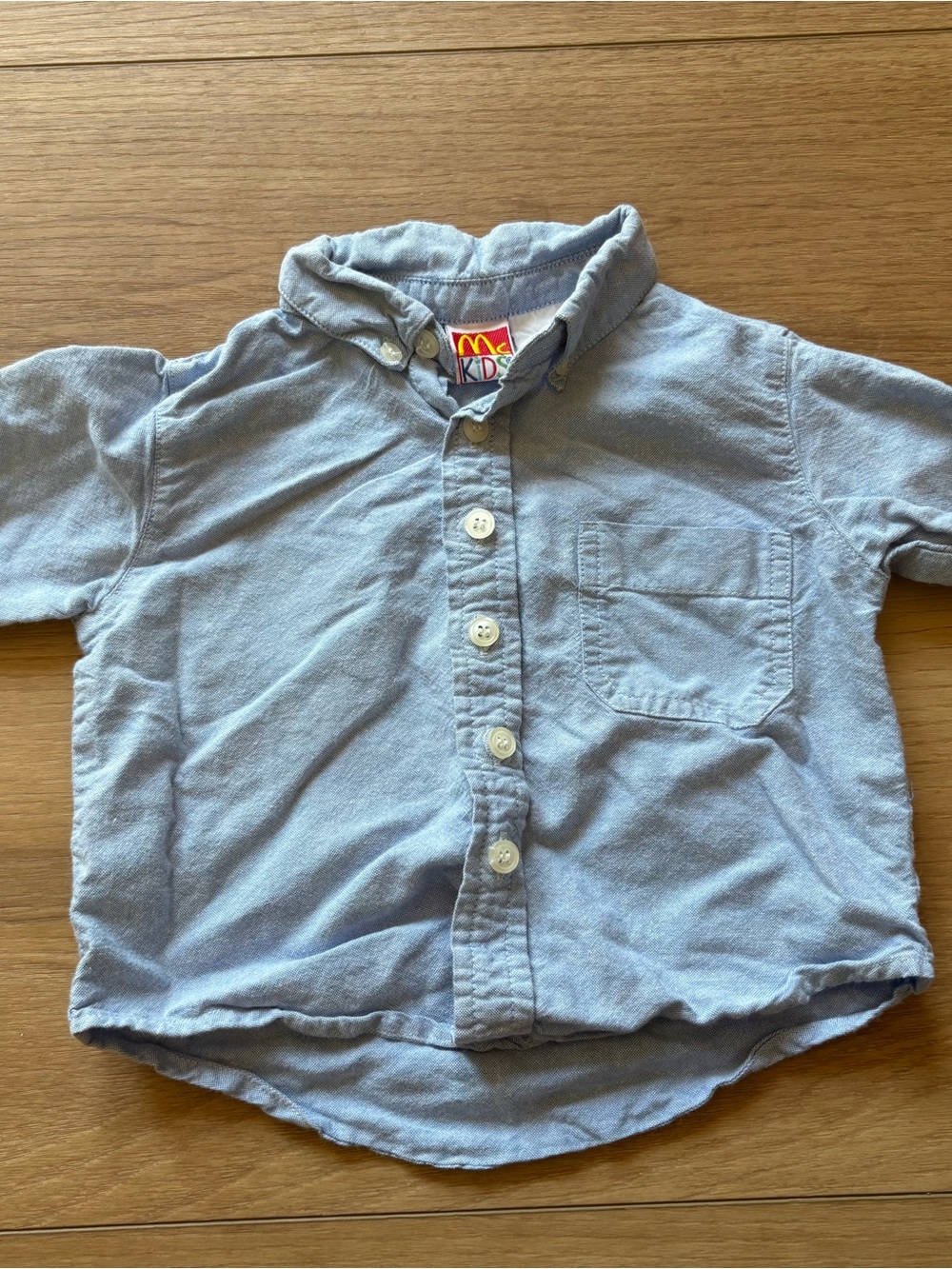 McDonald's Light Blue Kids Button-Down Shirt with Chest Pocket